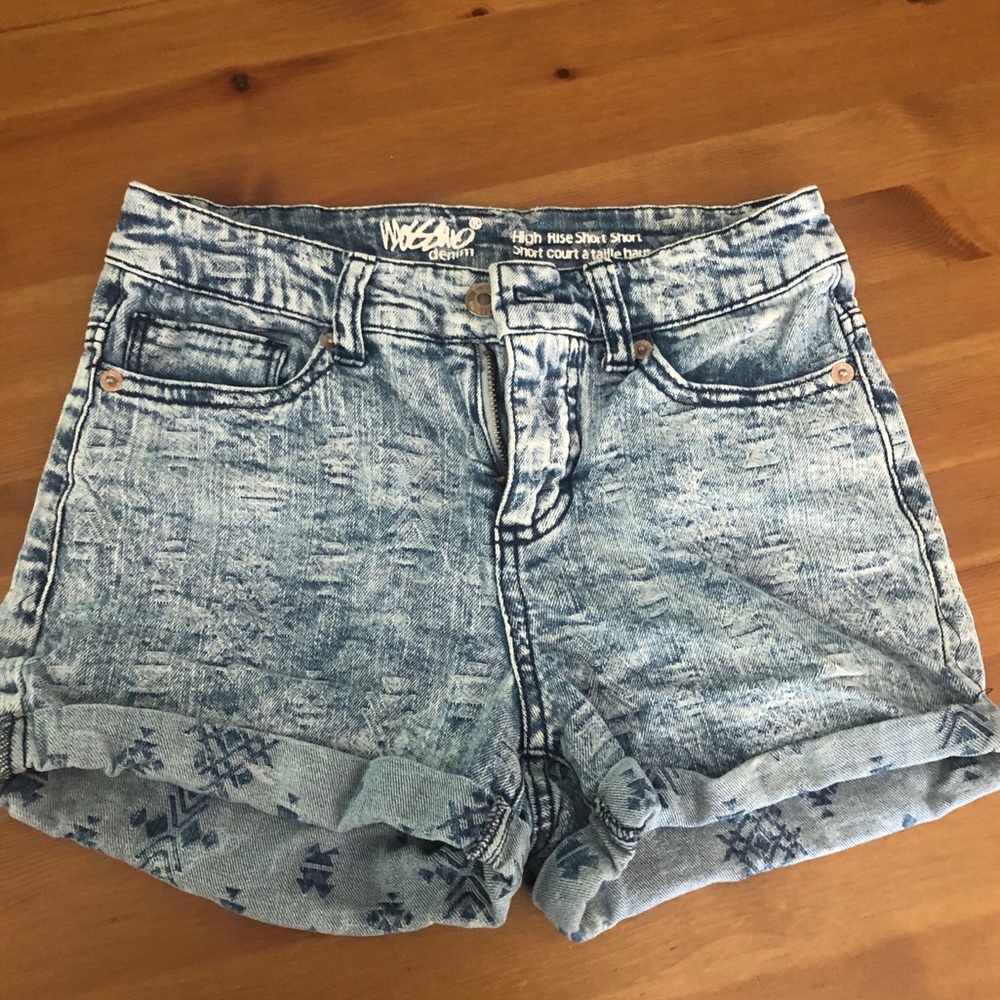 High rise denim short shorts